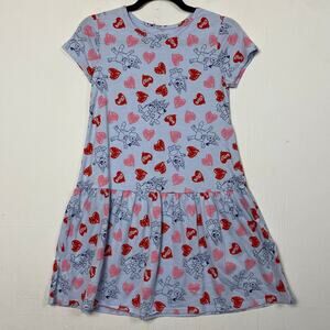 Bluey Heart Print Drop Waist Dress Size Large